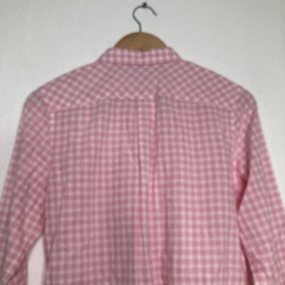 Untuckit | Womans Calina Plaid Gingham Button Down Pink white Shirt Size 8 - Picture 5 of 12